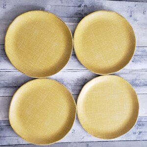 NWT – (set of 4) Yellow and White 11" Melamine Plate - Threshold